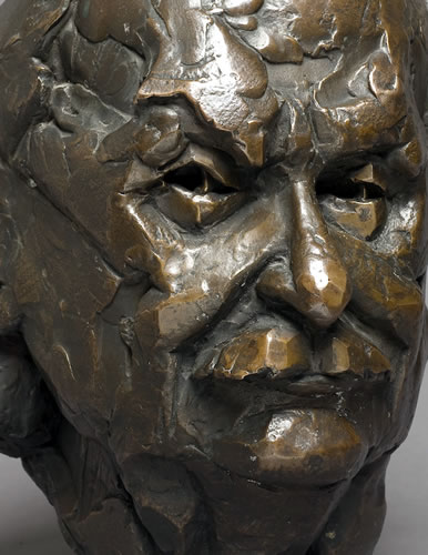 Jacques Lipchitz, bronze portrait bust, life size.